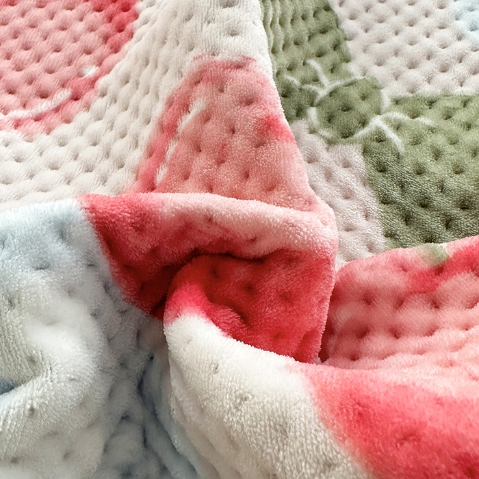 91家纺网 家纺一手货源 找家纺 胜权 2024款高克重牛奶绒夹棉单床盖单件保暖床盖三件套 樱桃世界