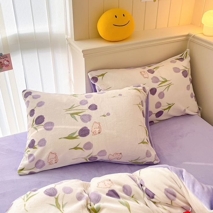 91家纺网 家纺一手货源 找家纺 金爱家 2023新款ins小清新韩系卡通少女心奶油兔子加厚牛奶绒系列四件套 绒-苏珊