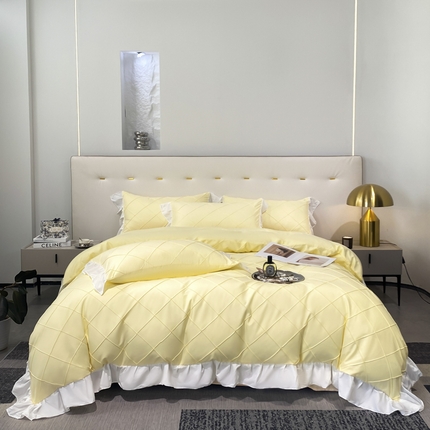 91家纺网 家纺一手货源 找家纺 （总）子钦家纺 2023新款法式手工打格公主风花边四件套风格二