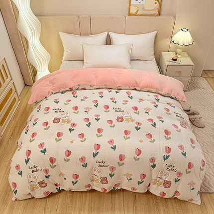 91家纺网 家纺一手货源 找家纺 (总) 卡普家居2025新款加厚保暖牛奶绒系列--单品被套