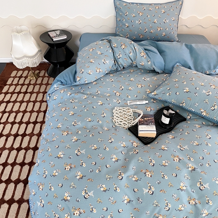 91家纺网 家纺一手货源 找家纺 旷野 2023秋冬磨毛碎花四件套 小贵妇-兰