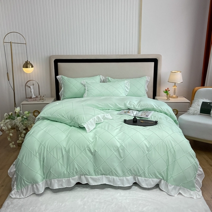 91家纺网 家纺一手货源 找家纺 （总）子钦家纺 2023新款法式手工打格公主风花边四件套风格二