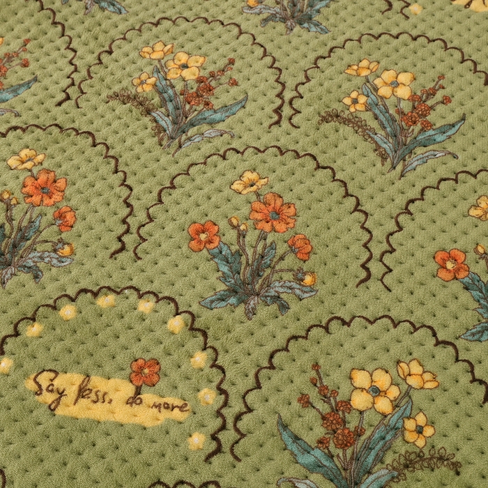 91家纺网 家纺一手货源 找家纺 胜权 2024款高克重牛奶绒夹棉单床盖单件保暖床盖三件套 花精灵绿