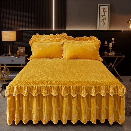 91家纺网 家纺一手货源 找家纺 （总）2023 恒爱家纺 花好月圆宝宝绒床裙四件套