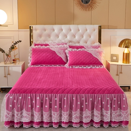 91家纺网 家纺一手货源 找家纺 （总）2023新款水晶绒保暖单床裙爱妮系列