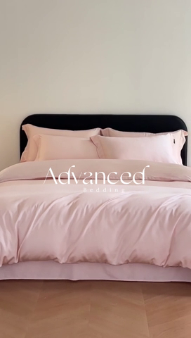 91家纺网 家纺一手货源 找家纺 618家纺 2023新款50S100支长绒棉全棉纯棉纯色四件套 纯色梦幻粉