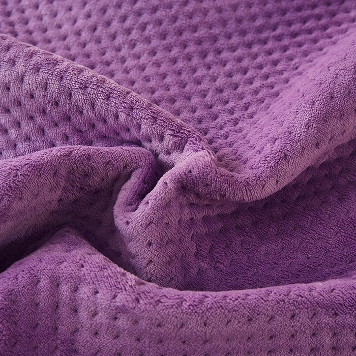 91家纺网 家纺一手货源 找家纺 胜权 2024款高克重牛奶绒夹棉单床盖单件保暖床盖三件套 丁香紫