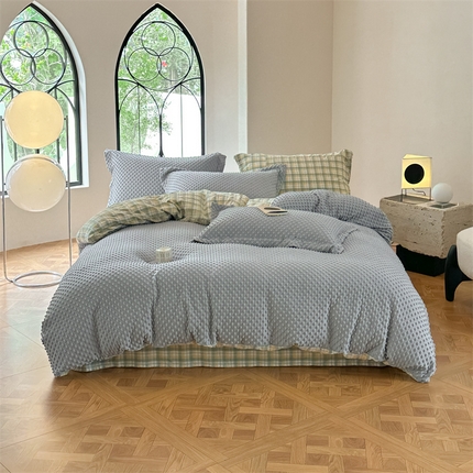 91家纺网 家纺一手货源 找家纺 （总）换种生活 新款水洗色织全棉四件套