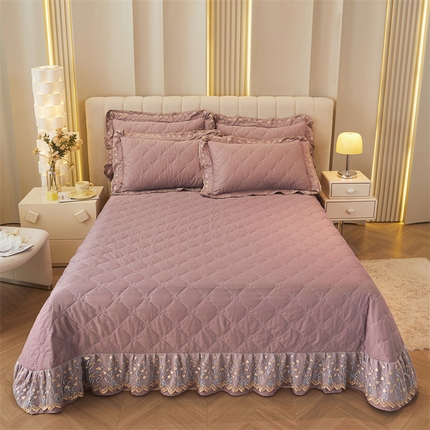 91家纺网 家纺一手货源 找家纺 2023 恒爱家纺 13372甜蜜公主单床盖 豆沙紫