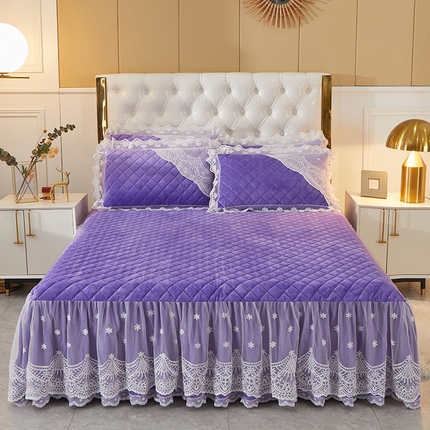 91家纺网 家纺一手货源 找家纺 （总）2023新款水晶绒保暖单床裙爱妮系列