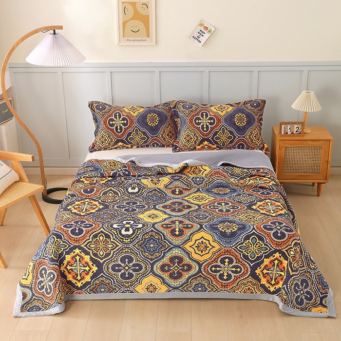 91家纺网 家纺一手货源 找家纺 胜权 2024款高克重牛奶绒夹棉单床盖单件保暖床盖三件套 罗曼蒂克