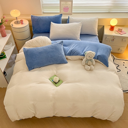 91家纺网 家纺一手货源 找家纺 （总）三朵家纺 2023新款牛奶绒混搭系列四件套