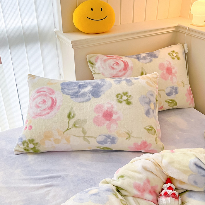 91家纺网 家纺一手货源 找家纺 金爱家 2023新款ins小清新韩系卡通少女心奶油兔子加厚牛奶绒系列四件套 绒-挽兰