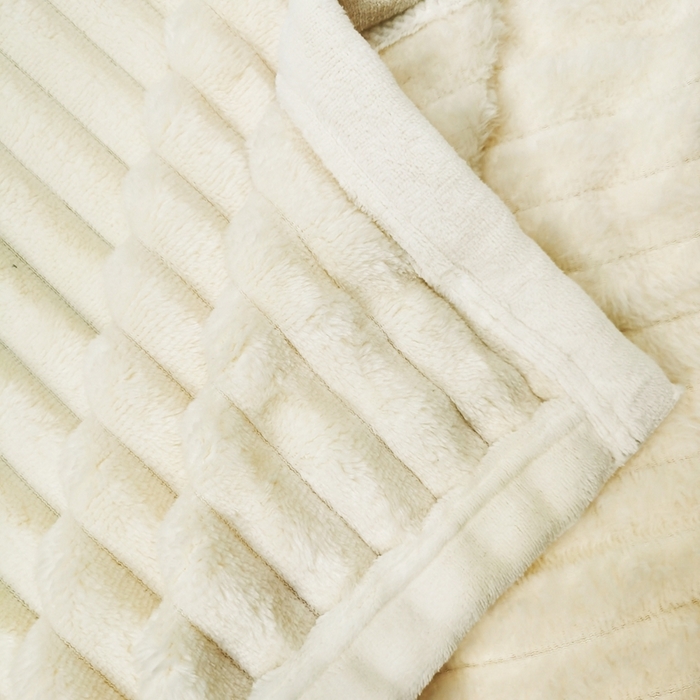 91家纺网 家纺一手货源 找家纺 卉晨毛毯家纺 2024新款波波毯空调毯午睡毯毛毯 米白