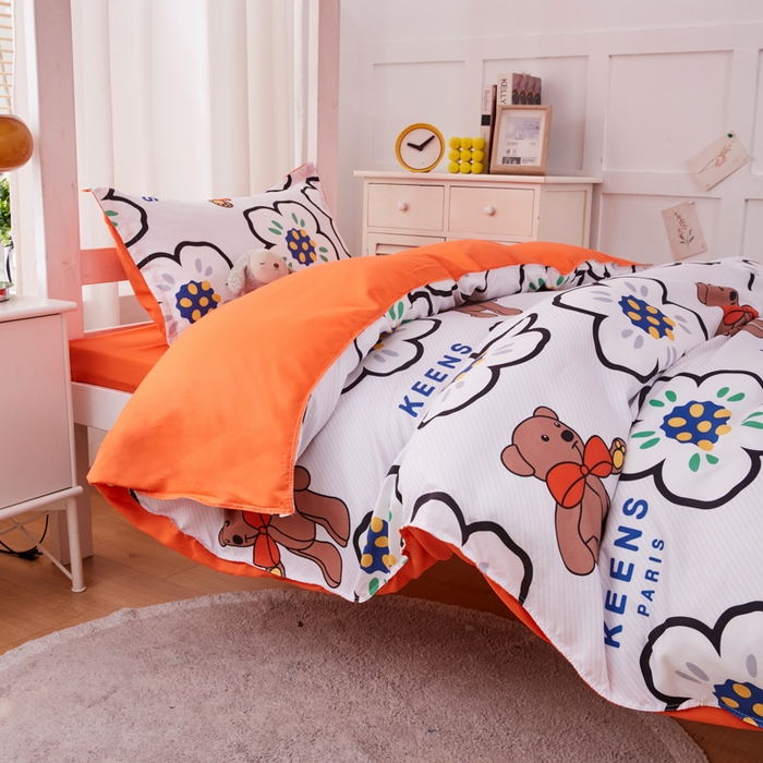 91家纺网 家纺一手货源 找家纺 2023新款亲肤棉美棉芦荟棉三件套美棉（8月）学生宿舍床 巴黎世家