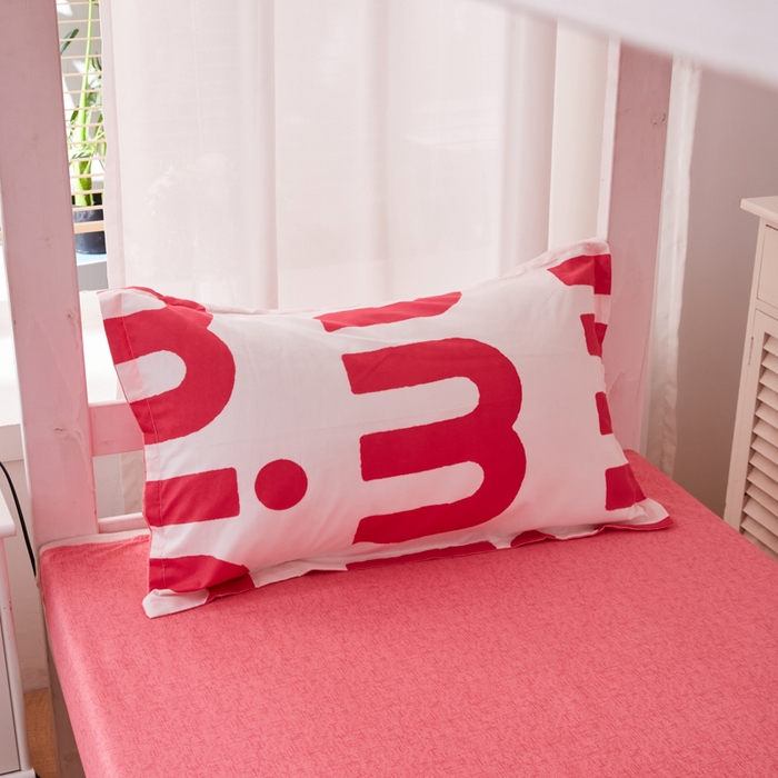 91家纺网 家纺一手货源 找家纺 2023新款亲肤棉美棉芦荟棉三件套美棉（8月）学生宿舍床 潮流-粉