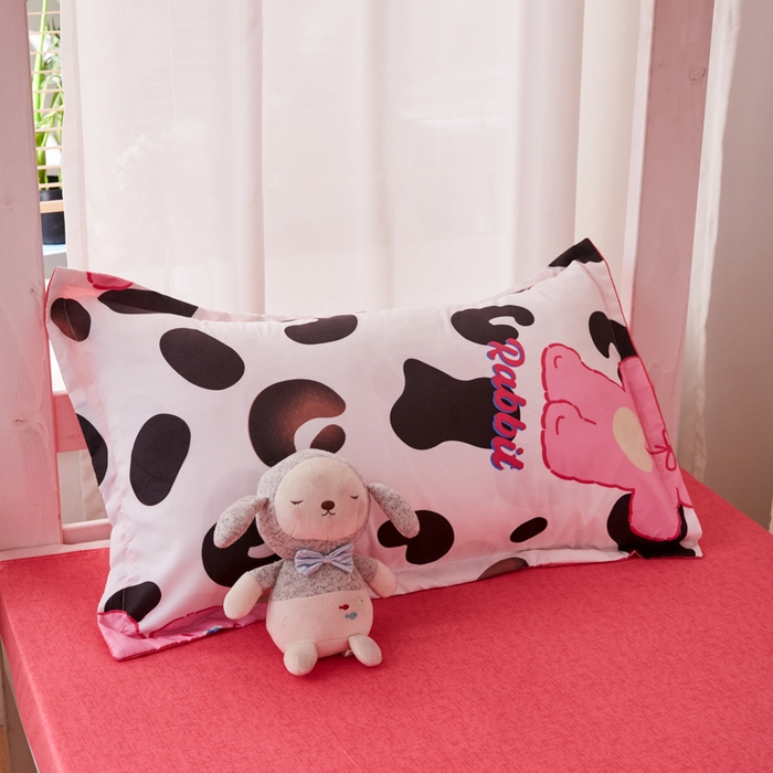 91家纺网 家纺一手货源 找家纺 2023新款亲肤棉美棉芦荟棉三件套美棉（8月）学生宿舍床 豹纹兔