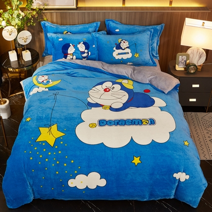 91家纺网 家纺一手货源 找家纺 （总）KT猫 2024卡通法莱绒牛奶绒四件套