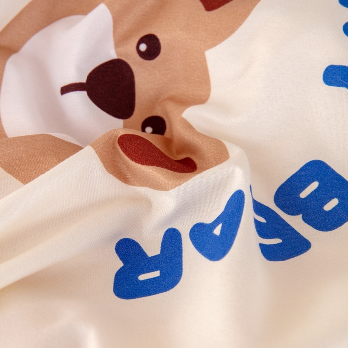 91家纺网 家纺一手货源 找家纺 2023新款亲肤棉美棉芦荟棉三件套美棉（8月）学生宿舍床 幸运熊