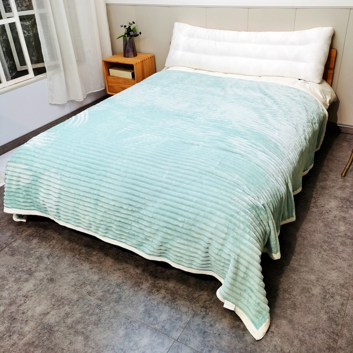 91家纺网 家纺一手货源 找家纺 卉晨毛毯家纺 2024新款波波毯空调毯午睡毯毛毯 浅水蓝