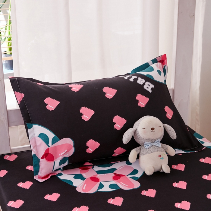 91家纺网 家纺一手货源 找家纺 2023新款亲肤棉美棉芦荟棉三件套美棉（8月）学生宿舍床 气泡狗