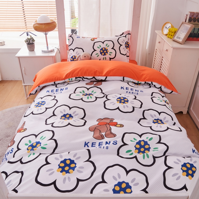 91家纺网 家纺一手货源 找家纺 2023新款亲肤棉美棉芦荟棉三件套美棉（8月）学生宿舍床 巴黎世家