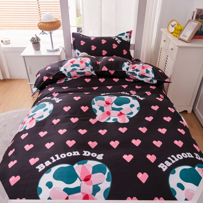 91家纺网 家纺一手货源 找家纺 2023新款亲肤棉美棉芦荟棉三件套美棉（8月）学生宿舍床 气泡狗