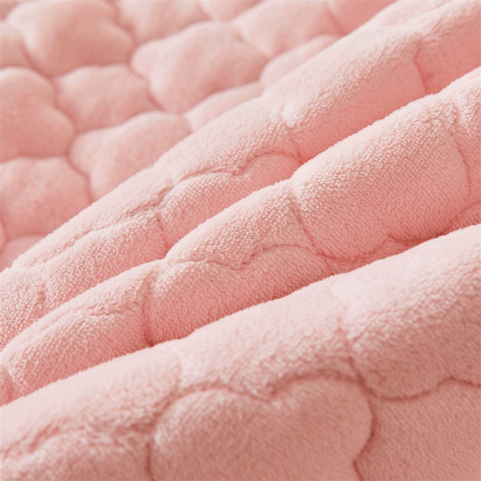 91家纺网 家纺一手货源 找家纺 雯豆 2023新品纯色牛奶绒夹棉床笠床垫保护套A类保暖加厚床笠 牛奶绒床笠-少女粉
