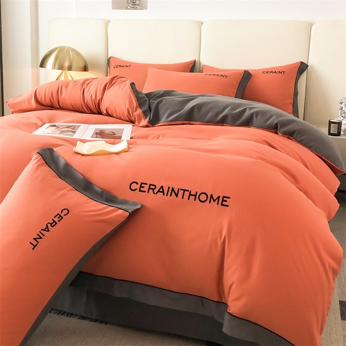 91家纺网 家纺一手货源 找家纺 盛秋家纺 2025新款洛伦-麻绳款系列四件套 亚麻咖+高级灰