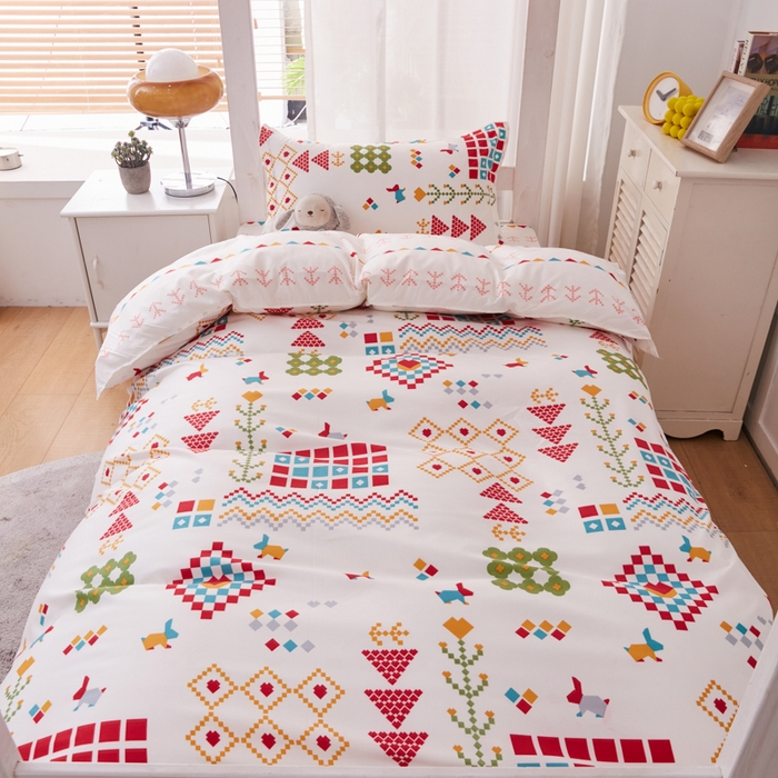 91家纺网 家纺一手货源 找家纺 2023新款亲肤棉美棉芦荟棉三件套美棉（8月）学生宿舍床 梦幻人生