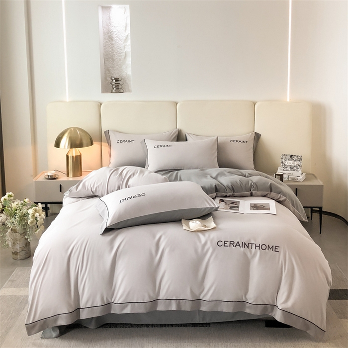 91家纺网 家纺一手货源 找家纺 盛秋家纺 2025新款洛伦-麻绳款系列四件套 山灰+中灰