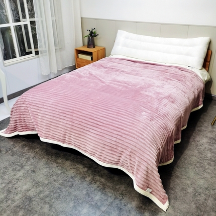 卉晨毛毯家纺 2024新款波波毯空调毯午睡毯毛毯 豆沙