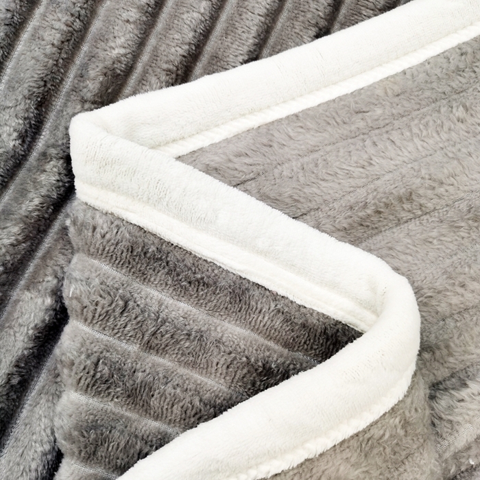 91家纺网 家纺一手货源 找家纺 卉晨毛毯家纺 2024新款波波毯空调毯午睡毯毛毯 银灰