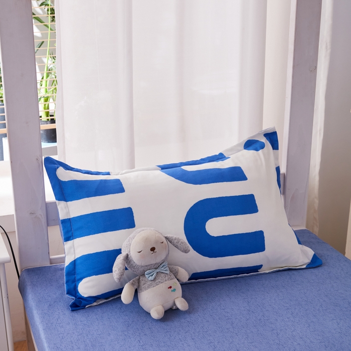 91家纺网 家纺一手货源 找家纺 2023新款亲肤棉美棉芦荟棉三件套美棉（8月）学生宿舍床 潮流-蓝