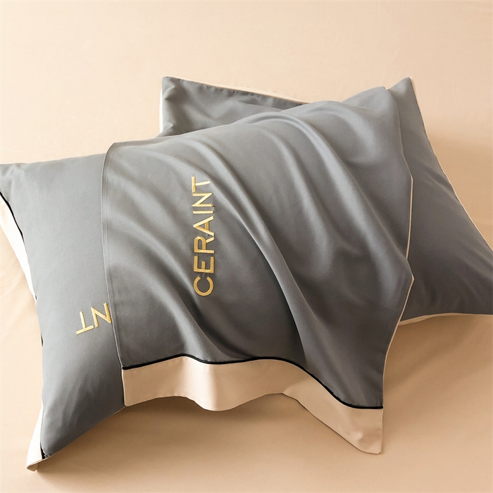 91家纺网 家纺一手货源 找家纺 盛秋家纺 2025新款洛伦-麻绳款系列四件套 高级灰+奶茶