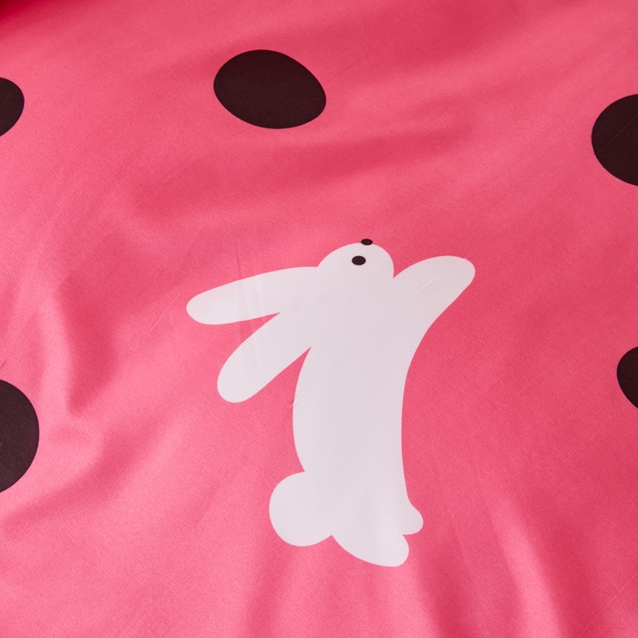 91家纺网 家纺一手货源 找家纺 2023新款亲肤棉美棉芦荟棉三件套美棉（8月）学生宿舍床 波点兔