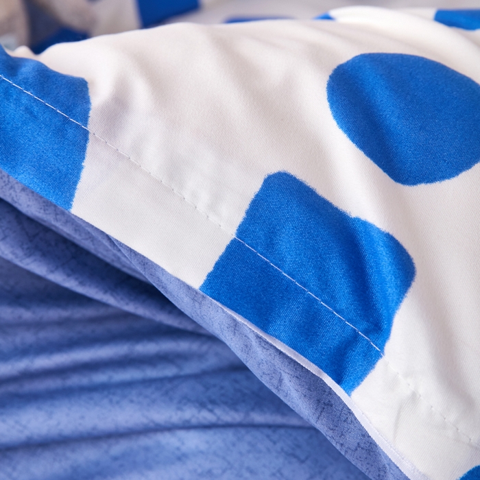 91家纺网 家纺一手货源 找家纺 2023新款亲肤棉美棉芦荟棉三件套美棉（8月）学生宿舍床 潮流-蓝