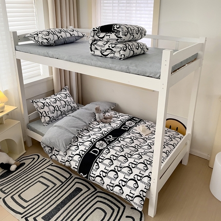 91家纺网 家纺一手货源 找家纺 佑泽 2025新款芦荟棉活性印花四件套-上下铺 奢华