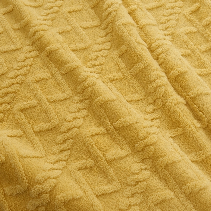 91家纺网 家纺一手货源 找家纺 卉晨毛毯家纺 2024新款塔芙绒复合毯 梵高黄