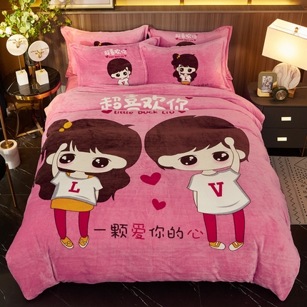 91家纺网 家纺一手货源 找家纺 （总）KT猫 2024卡通法莱绒牛奶绒四件套