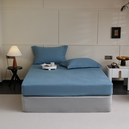 91家纺网 家纺一手货源 找家纺  蕊姿家居 2023新款A类加厚50s超柔全棉长绒棉磨毛床笠 夜色蓝