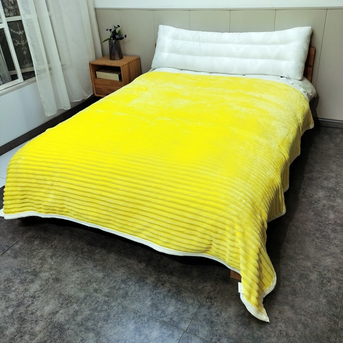 91家纺网 家纺一手货源 找家纺 卉晨毛毯家纺 2024新款波波毯空调毯午睡毯毛毯 鹅黄