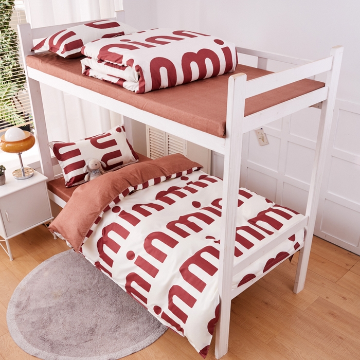 91家纺网 家纺一手货源 找家纺 2023新款亲肤棉美棉芦荟棉三件套美棉（8月）学生宿舍床 潮流-可可