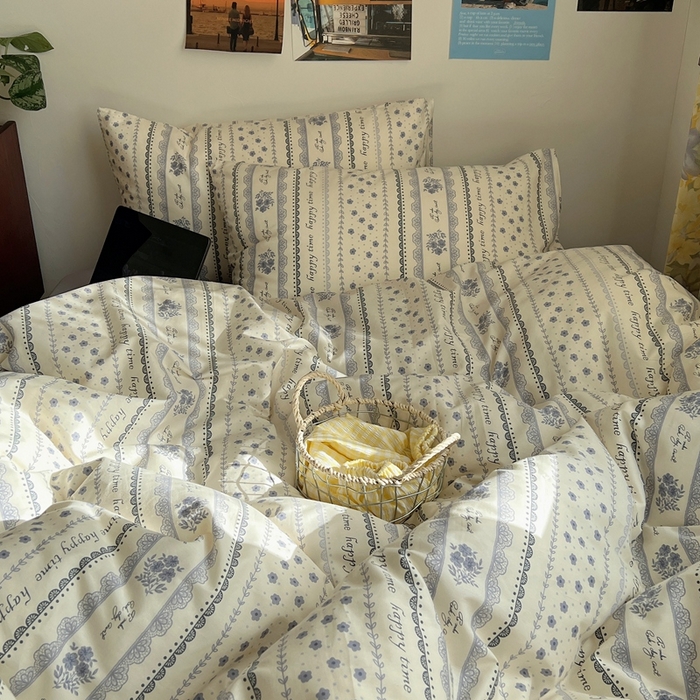 91家纺网 家纺一手货源 找家纺 六巷胡同 2023新款韩国ins复古博主风小碎花四件套 纳里庄园