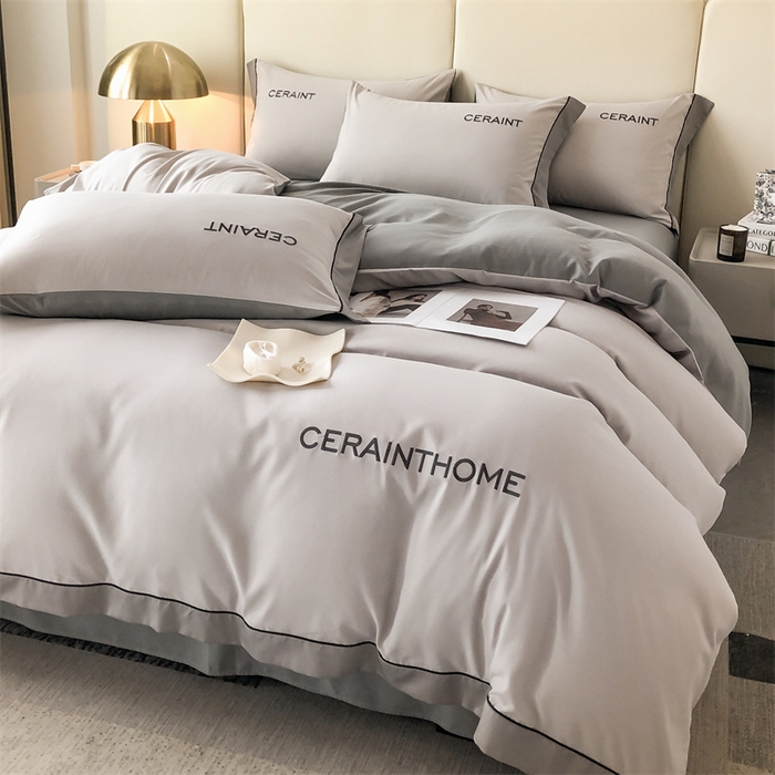 91家纺网 家纺一手货源 找家纺 盛秋家纺 2025新款洛伦-麻绳款系列四件套 山灰+中灰