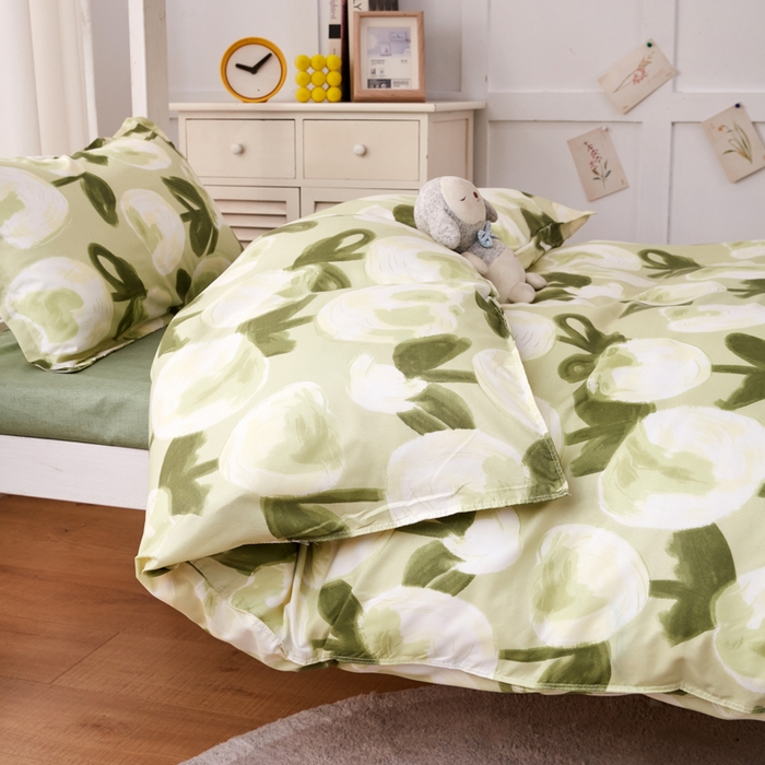 91家纺网 家纺一手货源 找家纺 2023新款亲肤棉美棉芦荟棉三件套美棉（8月）学生宿舍床 米兰的春天