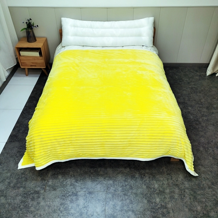 91家纺网 家纺一手货源 找家纺 卉晨毛毯家纺 2024新款波波毯空调毯午睡毯毛毯 鹅黄