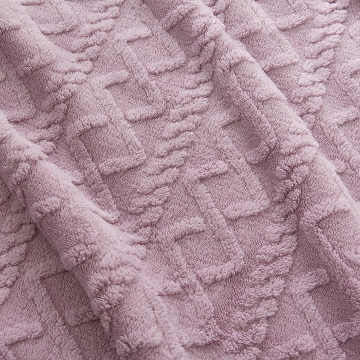 91家纺网 家纺一手货源 找家纺 卉晨毛毯家纺 2024新款塔芙绒复合毯 莫奈紫