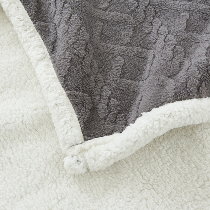 91家纺网 家纺一手货源 找家纺 卉晨毛毯家纺 2024新款塔芙绒复合毯 深灰