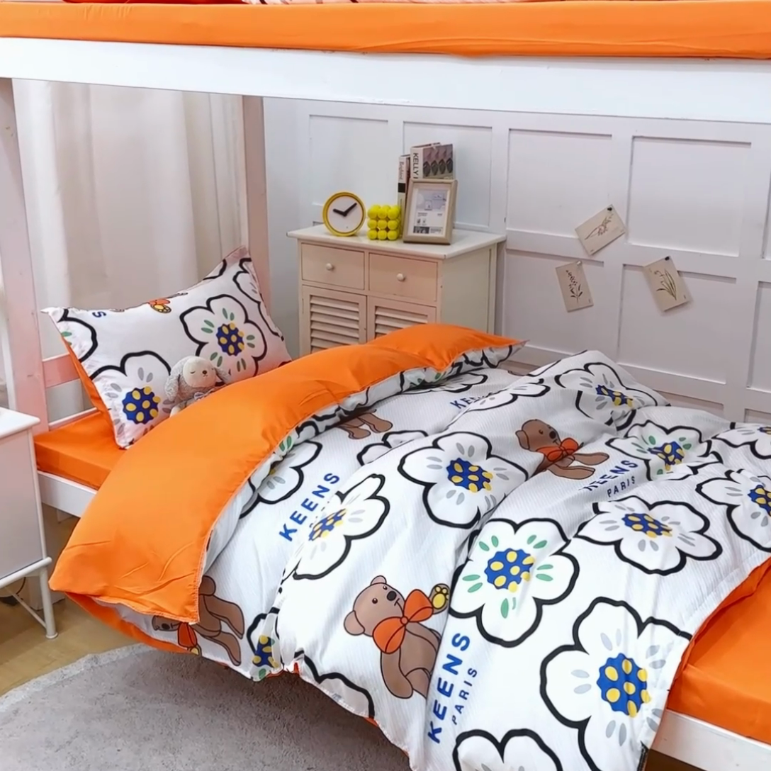 91家纺网 家纺一手货源 找家纺 2023新款亲肤棉美棉芦荟棉三件套美棉（8月）学生宿舍床 巴黎世家